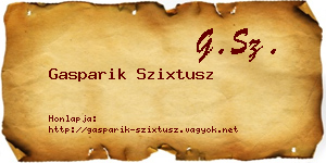 Gasparik Szixtusz névjegykártya
